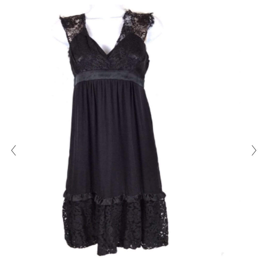 BCBG Deep V lace dress chiffon